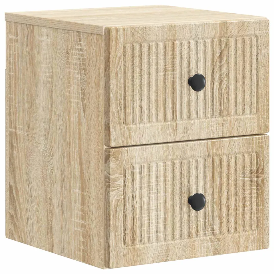 vidaXL Wandbeugel Bedkast Sonoma Eiken 33 x 34,5 x 40 cm Bewerkt hout Bruin