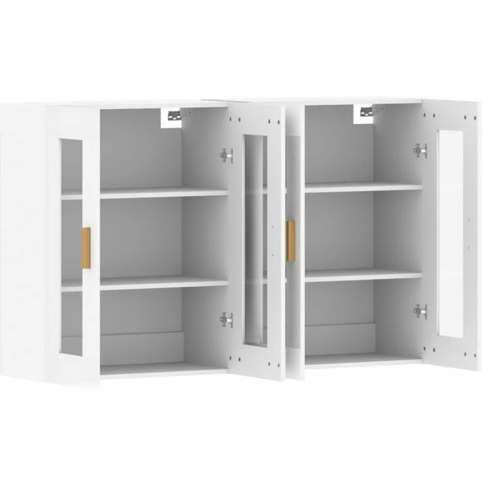 vidaXL Hangkasten 2 st bewerkt hout wit