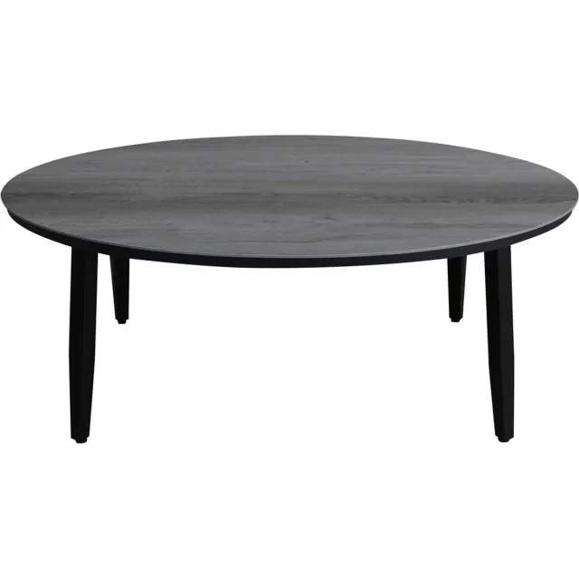 Normin Ovale bijzet tuintafel Mykonos 120x75cm | Grey/Black | Kunststof & aluminium Black, Grey