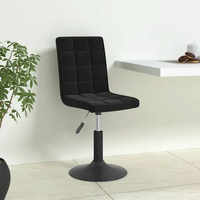 vidaXL Eetkamerstoelen draaibaar 6 st fluweel zwart, foto 2