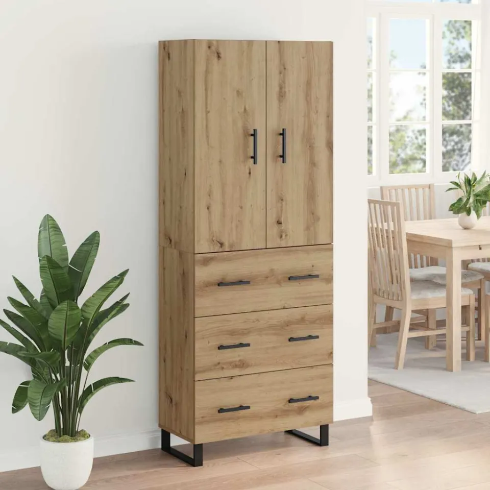 vidaXL Hoge kast 2 st Artisan Eiken 69,5 x 34 x 180 cm, foto 4