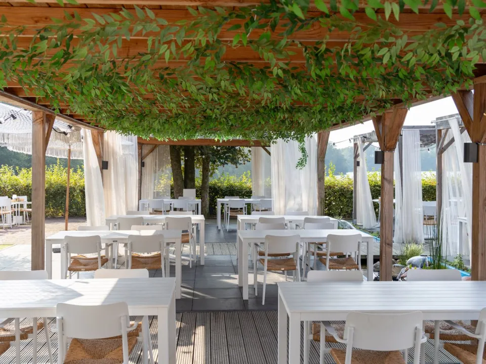 Bellagio tuinmeubelen Bellagio Cino/Menzano 160cm dining tuinset 5-delig stapelbaar wit, foto 5