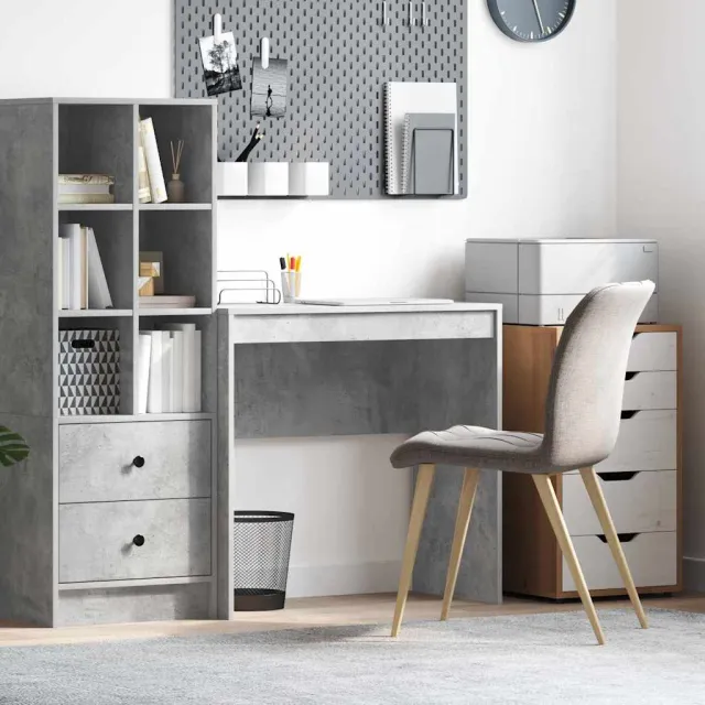 vidaXL Bureau Beton Grijs 80 x 40 x 76 cm