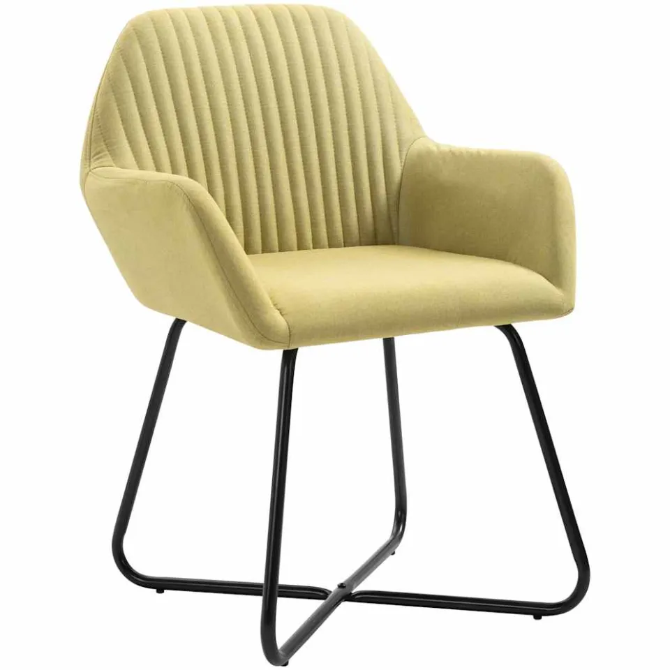 vidaXL Eetkamerstoelen 4 st stof groen, foto 2