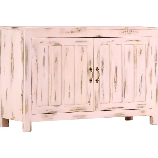 vidaXL Dressoir 110x35x70 cm massief mangohout lichtroze