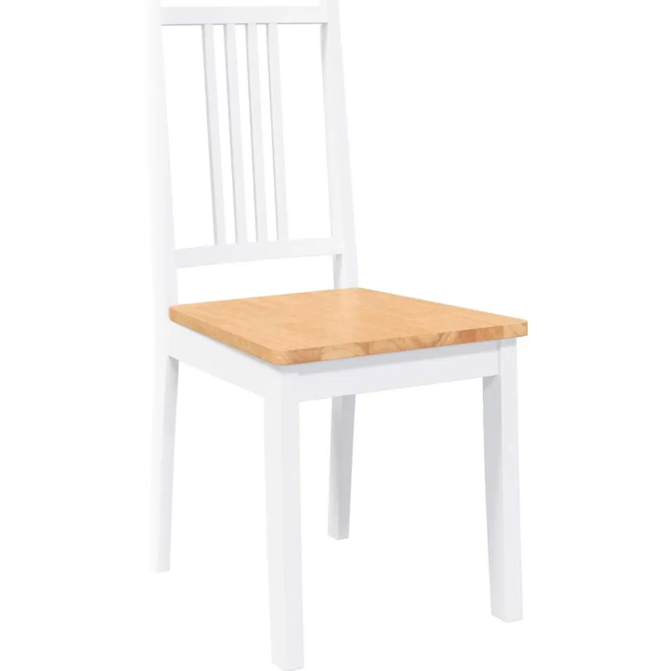vidaXL Eetkamerstoelen 2 st massief hout rubber wit, foto 4