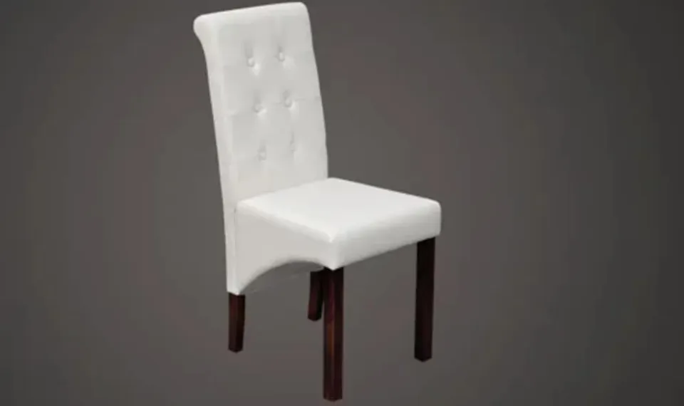 vidaXL Eetkamerstoelen 2 st kunstleer wit, foto 3