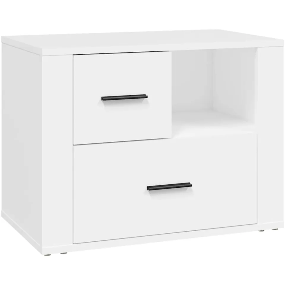 vidaXL Nachtkastje 60x36x45 cm bewerkt hout wit