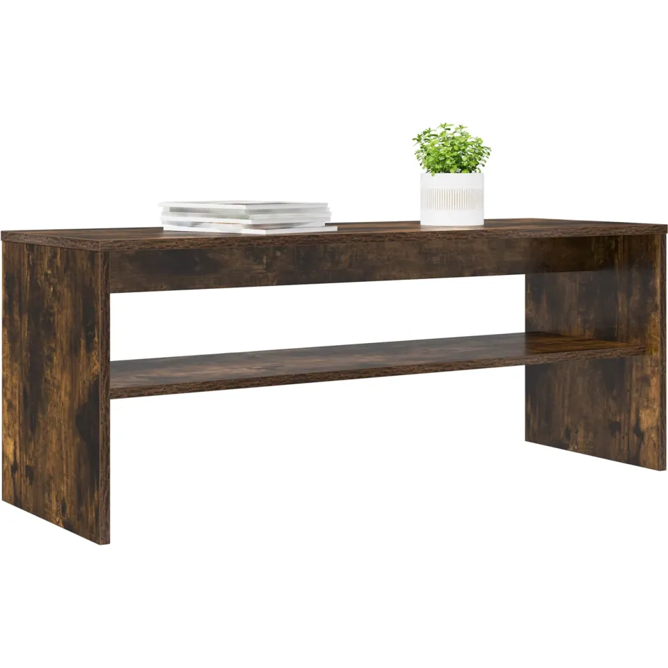 vidaXL TV-kast 100 x 35 x 40 cm Gerookt eiken Bewerkt hout Bruin