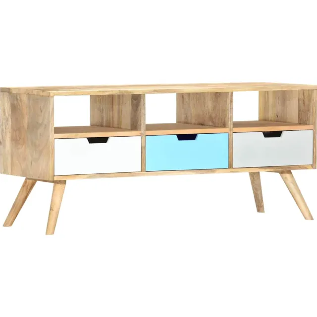 vidaXL Tv-meubel 110x35x48 cm massief mangohout Meerkleurig