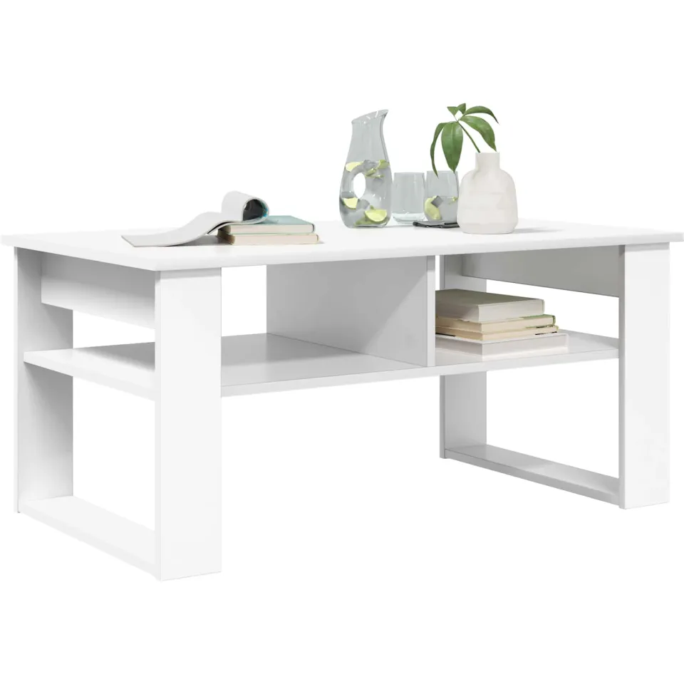 vidaXL Salontafel Wit 96 x 54 x 44 cm Bewerkt hout
