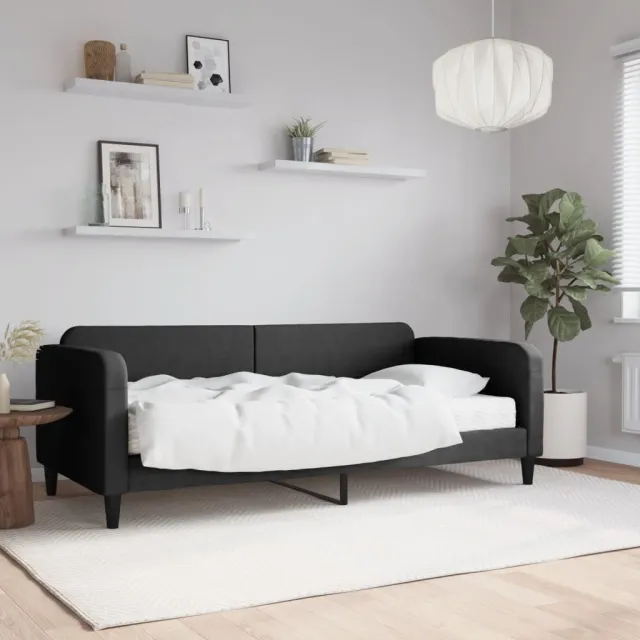 vidaXL Slaapbank met matras 90x190 cm stof zwart