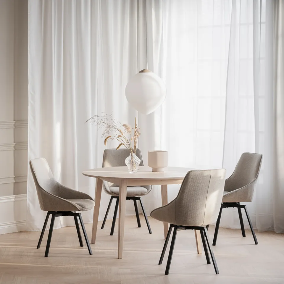 Rowico Home Filippa uitschuifbare eettafel whitewash - Ø120 cm, foto 2