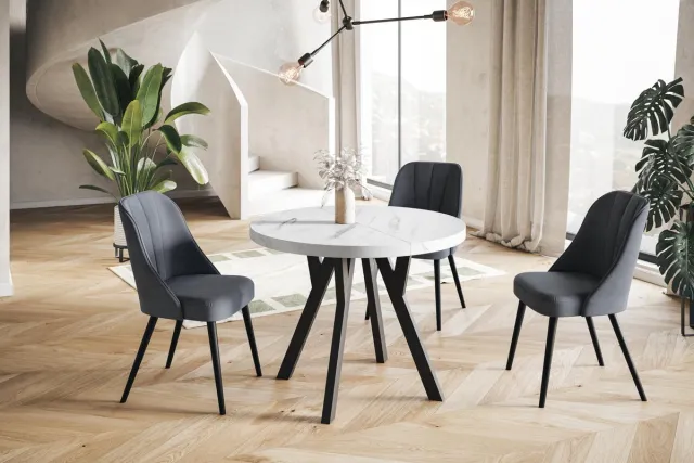 Alpi Moebel - Ronde Tafel Uitschuifbare Ovo 90-190 cm - Marmur