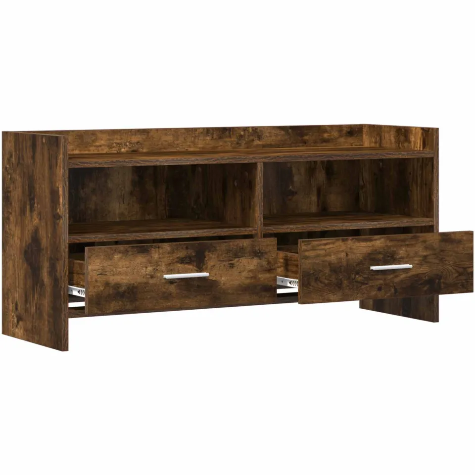 vidaXL TV-kast 100 x 33 x 47 cm Gerookt eiken Bewerkt hout, foto 4
