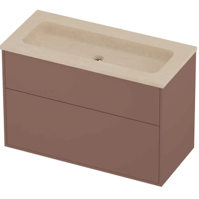 Proline Rollo Badmeubelset Hardsteen Elegant Centraal 100x46x67 cm Sand Stone Beauty Blush Rosé Goud