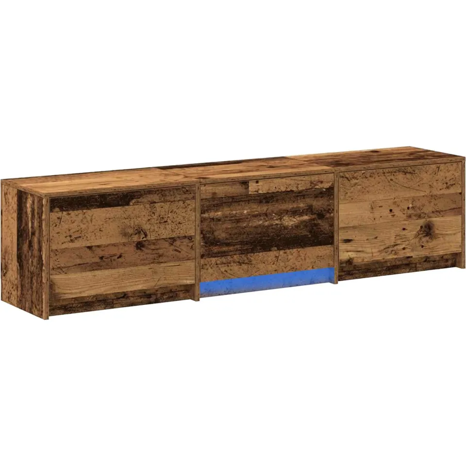 vidaXL TV-kast met LED 165 x 34 x 40 cm Oud hout Geconstrueerd hout bruin, foto 3