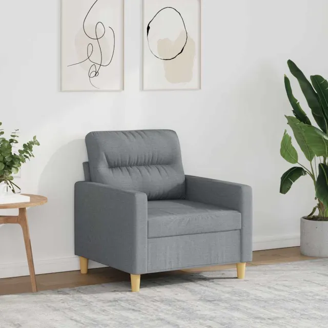 vidaXL Fauteuil 60 cm stof lichtgrijs