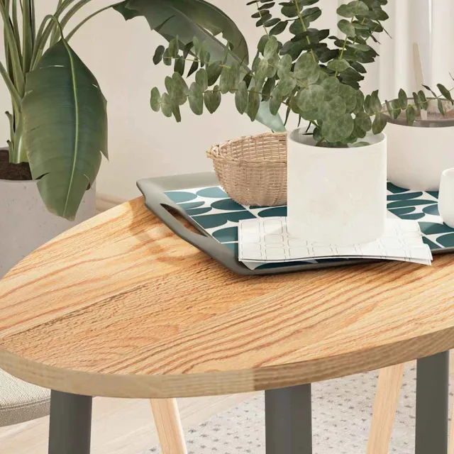 vidaXL Tafelblad 100x50x2 cm ovaal massief eikenhout Bruin
