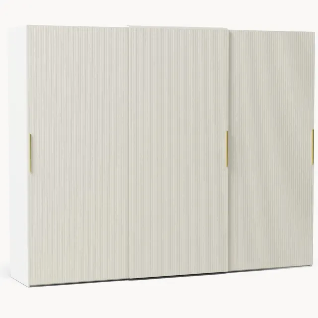 Westwing Collection Modulaire schuifdeurkast Simone, 300 cm breed, in verschillende formaten Beige