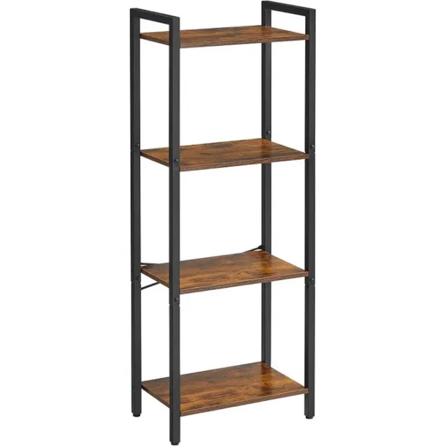 MAZAZU MIRA Home Boekenkast Ladder - Smal Boekenrek Ladderrek - Vintage - Bruin/Zwart - 40x24x107 cm Bruin, Zwart