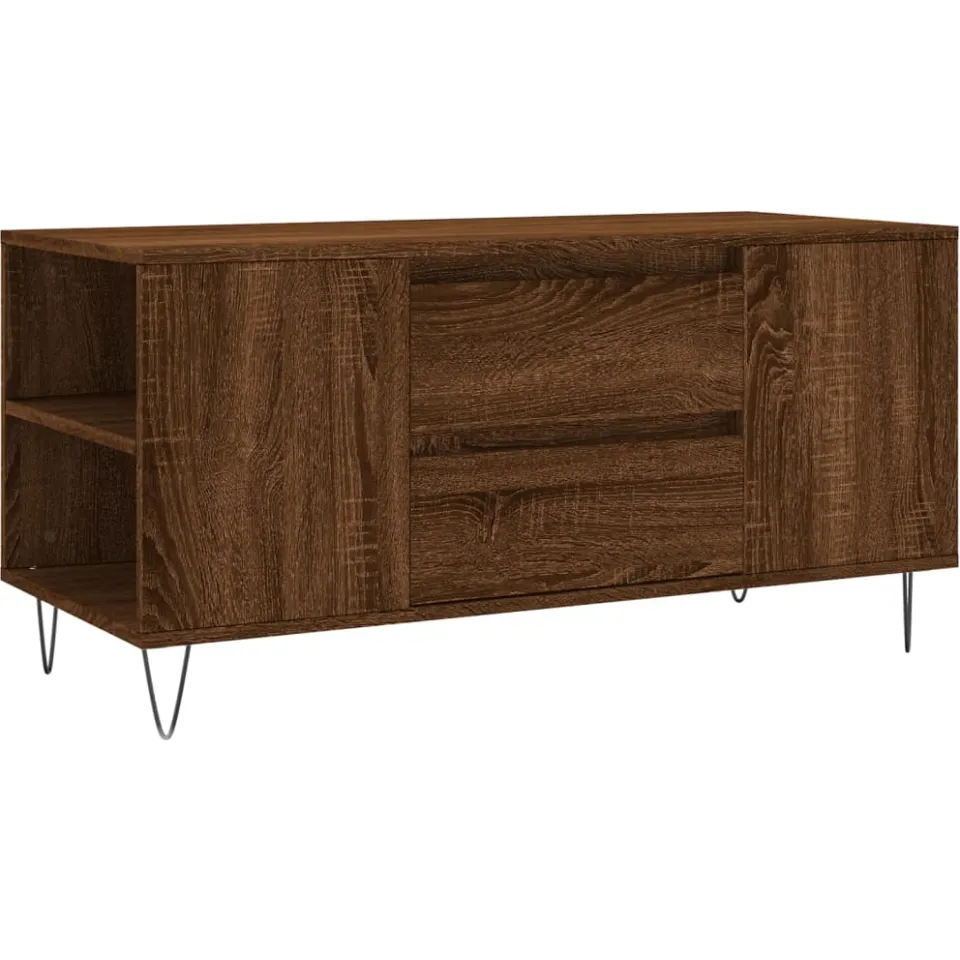 vidaXL Salontafel 102x44,5x50 cm bewerkt hout bruin eikenkleur, foto 3