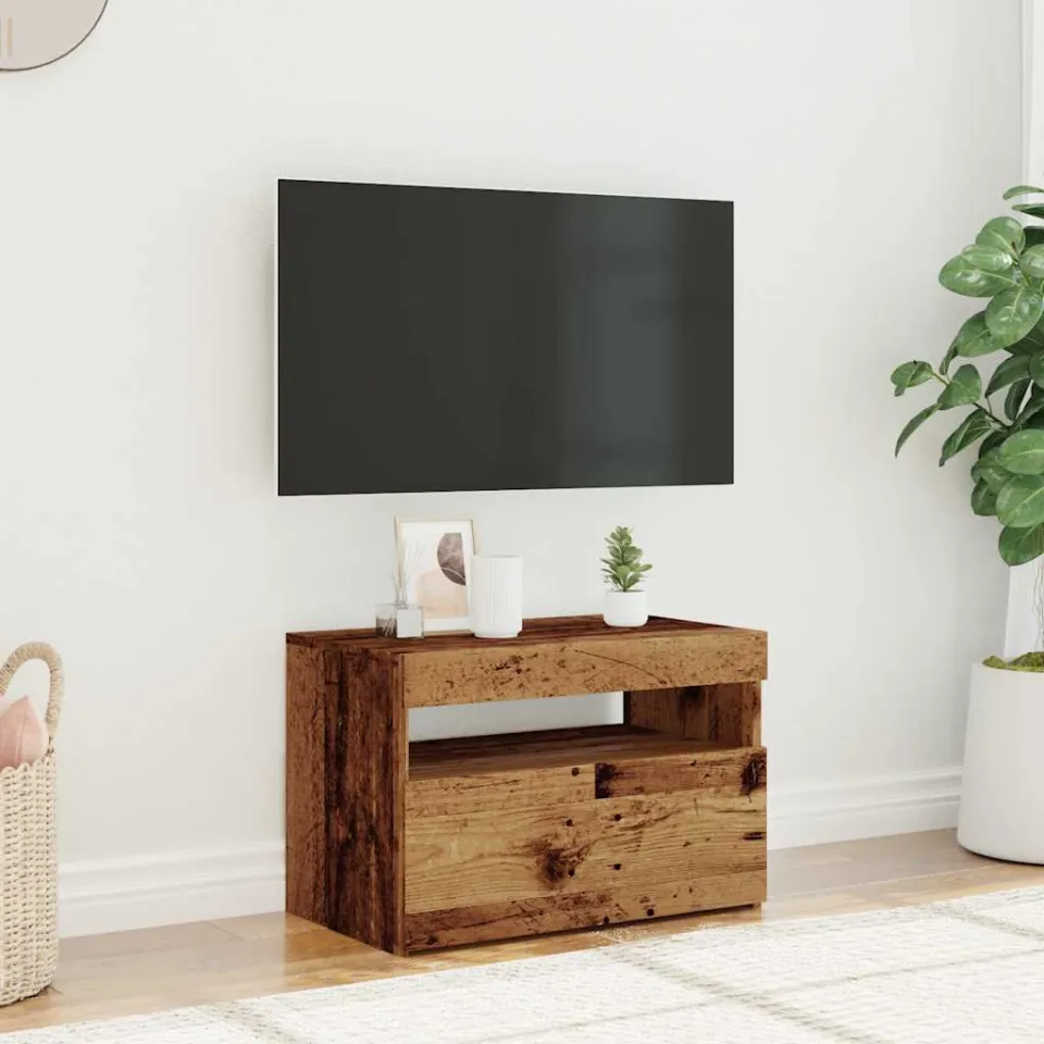 vidaXL Tv-meubel met LED 60x35x40 cm bewerkt hout oud hout bruin, foto 4