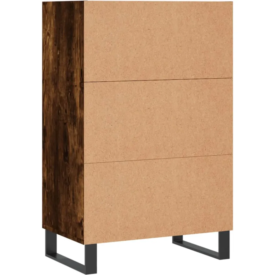 vidaXL Hoge kast 57x35x90 cm bewerkt hout gerookt eikenkleurig, foto 4