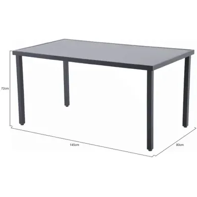 Central Park - Praxis Eigen Merk Central Park Tuintafel Almunda Aluminium/glas 145x80x72cm Zwart