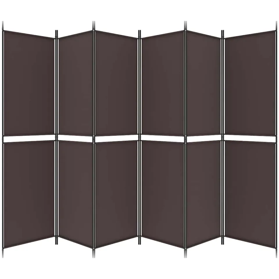 vidaXL Kamerscherm met 6 panelen 300x200 cm stof bruin, foto 4