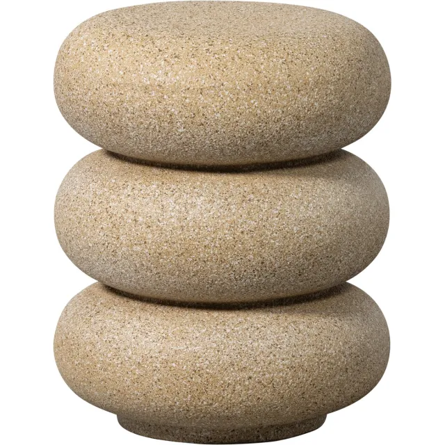 WOOOD Laurel Bijzettafel Met Spikkels - Magnesium - Beige - 50x40x40