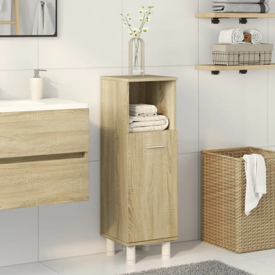 vidaXL Badkamerkast 30,5x30x95 cm bewerkt hout sonoma eikenkleurig, foto 3