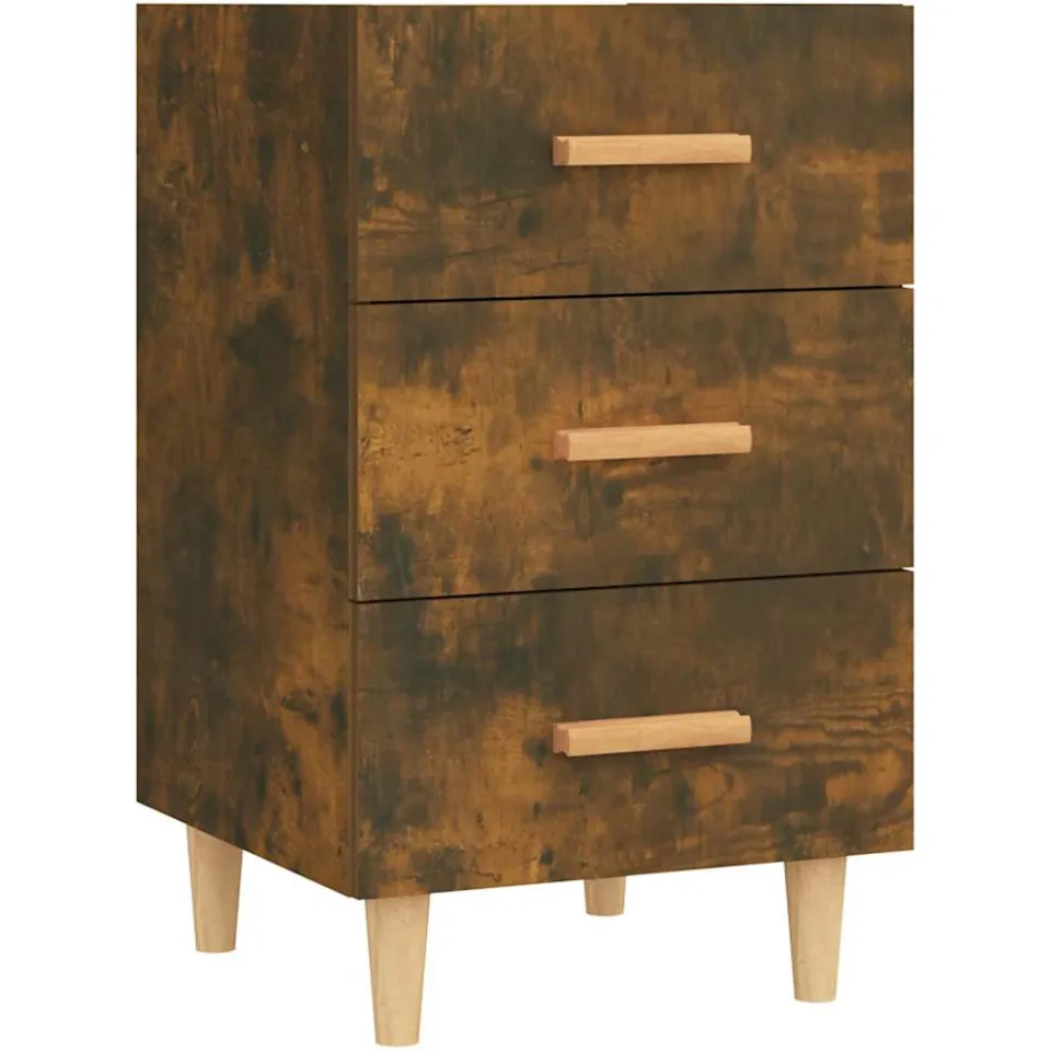 vidaXL Nachtkastje 40x40x66 cm bewerkt hout gerookt eikenkleurig Bruin