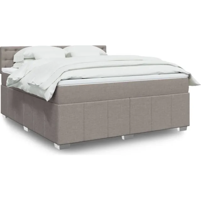 vidaXL Boxspring met matras stof taupe 180x200 cm