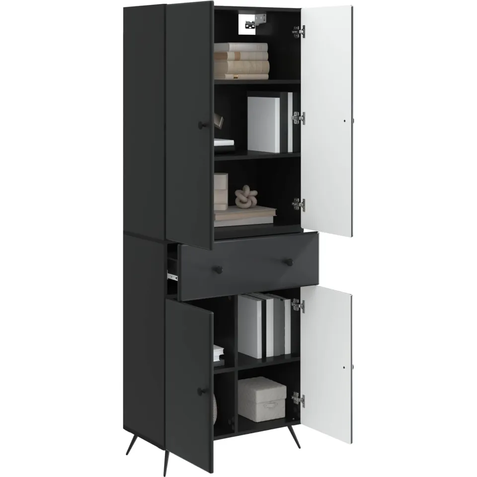 vidaXL Kastenset 2 st Zwart 66 x 34.5 x 90 cm Bewerkt hout