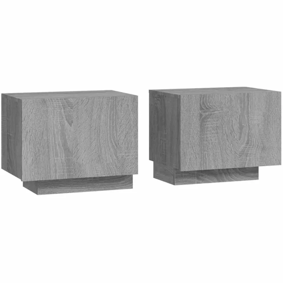 vidaXL Nachtkastje 100x35x40 cm bewerkt hout grijs sonoma eikenkleurig, foto 3
