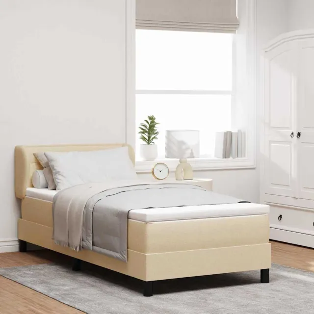 vidaXL Boxspringbed met hoofdeinde Crème 80 x 200 cm Stof