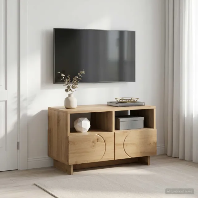 vidaXL TV-standaard 60 x 34.5 x 40 cm Artisanaal eiken Bewerkt hout Bruin