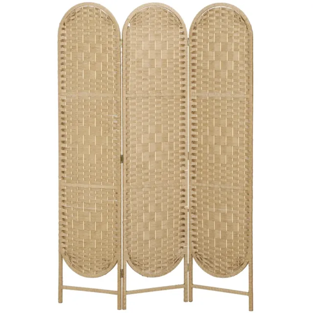 ZYLARO Scheidingswand - 3-delig - 120 x 170 cm - Opvouwbare roomdivider - Boogdak - Naturel