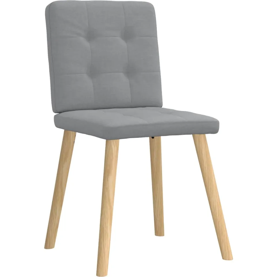 vidaXL Eetkamerstoelen 2 st stof lichtgrijs