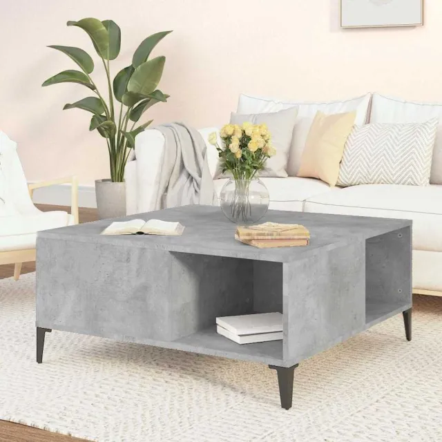 vidaXL Salontafel 80x80x36,5 cm bewerkt hout betongrijs grijs, foto 2