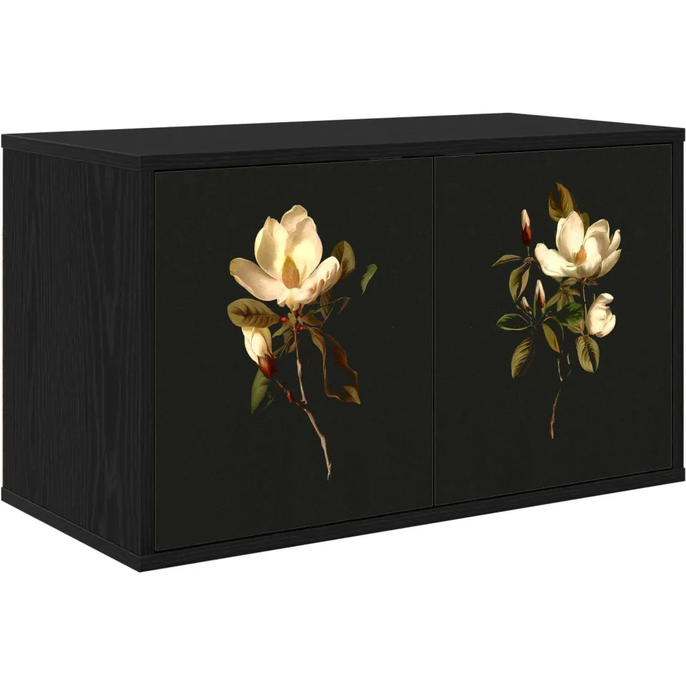 vidaXL Wandgemonteerd tv-meubel BREMEN 69 x 33 x 40 cm Zwart eiken, foto 3