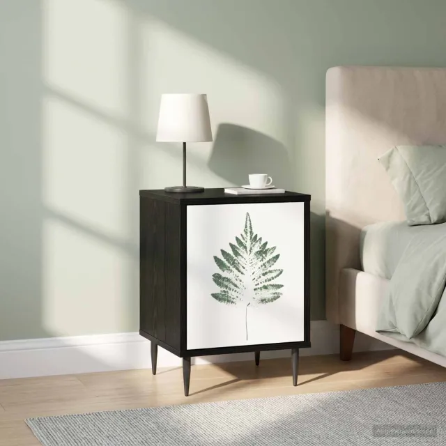 vidaXL Nachtkastje HANAU 2 st Zwart eiken 36 x 33 x 51 cm Bewerkt hout, foto 2
