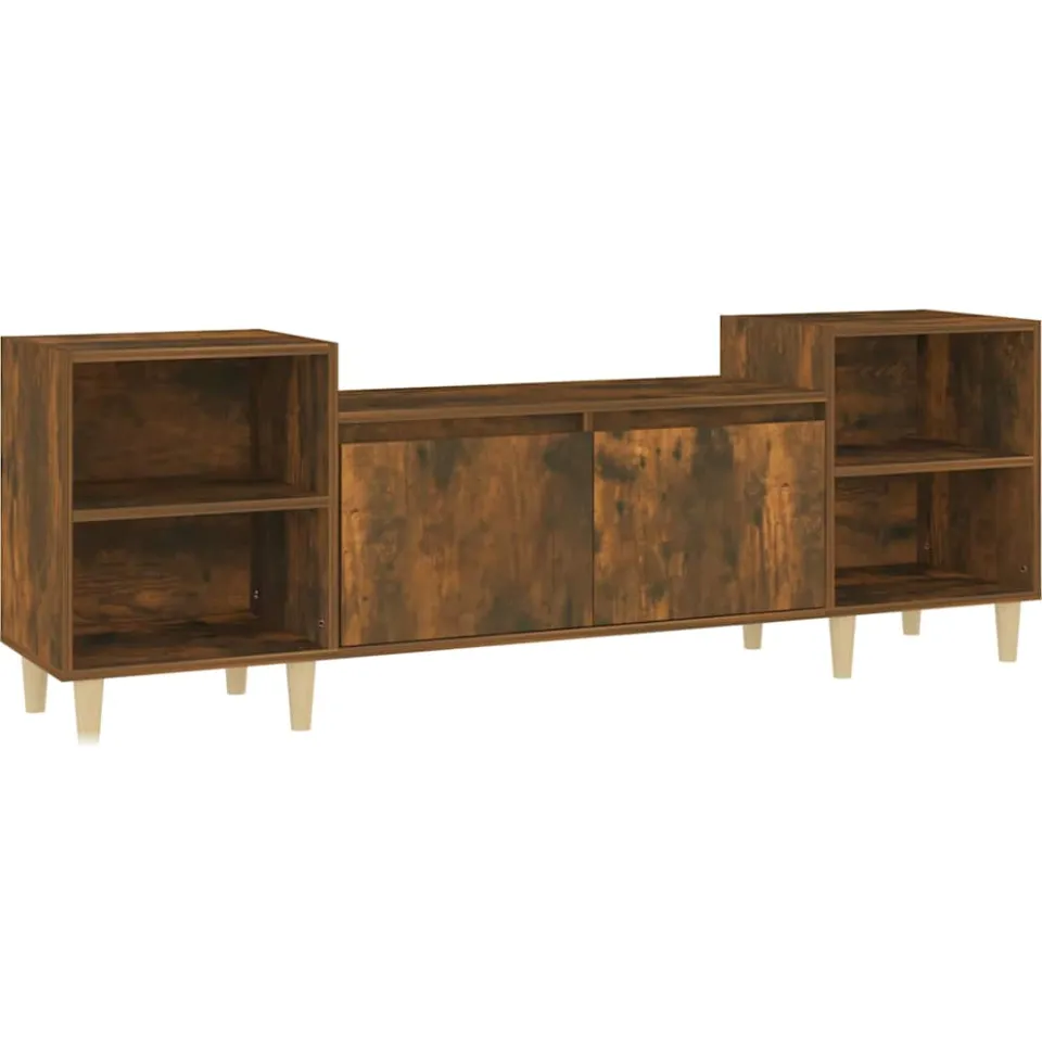vidaXL Tv-meubel 160x35x55 cm bewerkt hout gerookt eikenkleurig Bruin