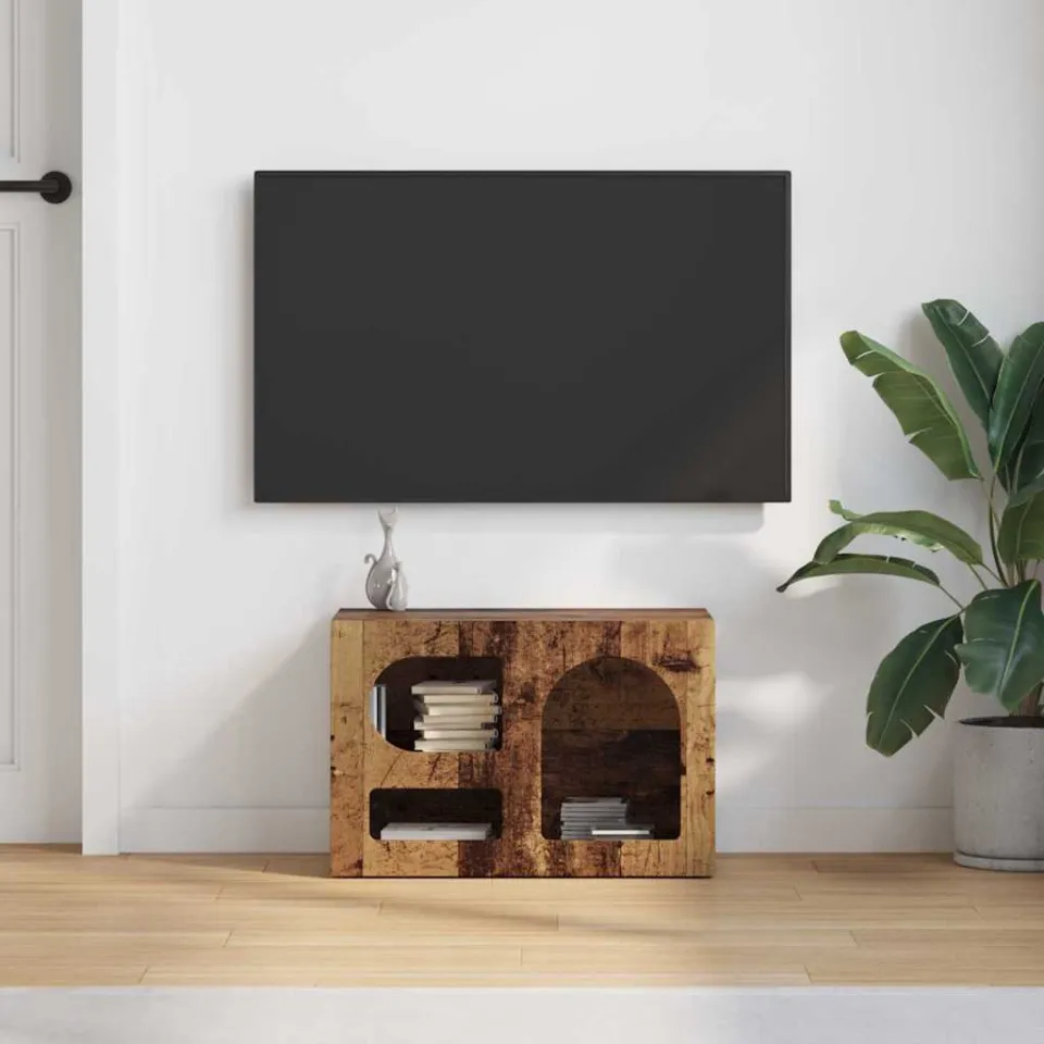 vidaXL TV-kast ELST 60 x 35 x 40 cm Oudhout Bewerkt hout bruin, foto 4