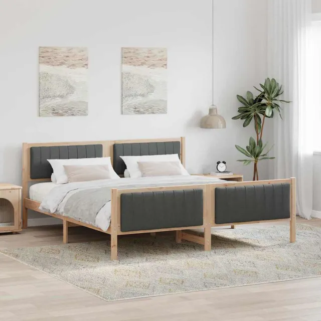 vidaXL Bedframe Bruin en donkergrijs 180 x 200 cm Massief grenenhout