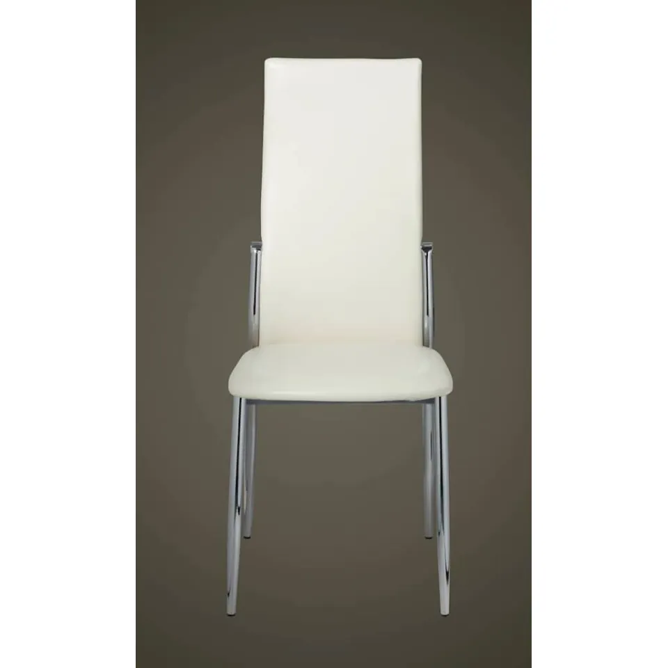 vidaXL Eetkamerstoelen 2 st kunstleer wit, foto 4