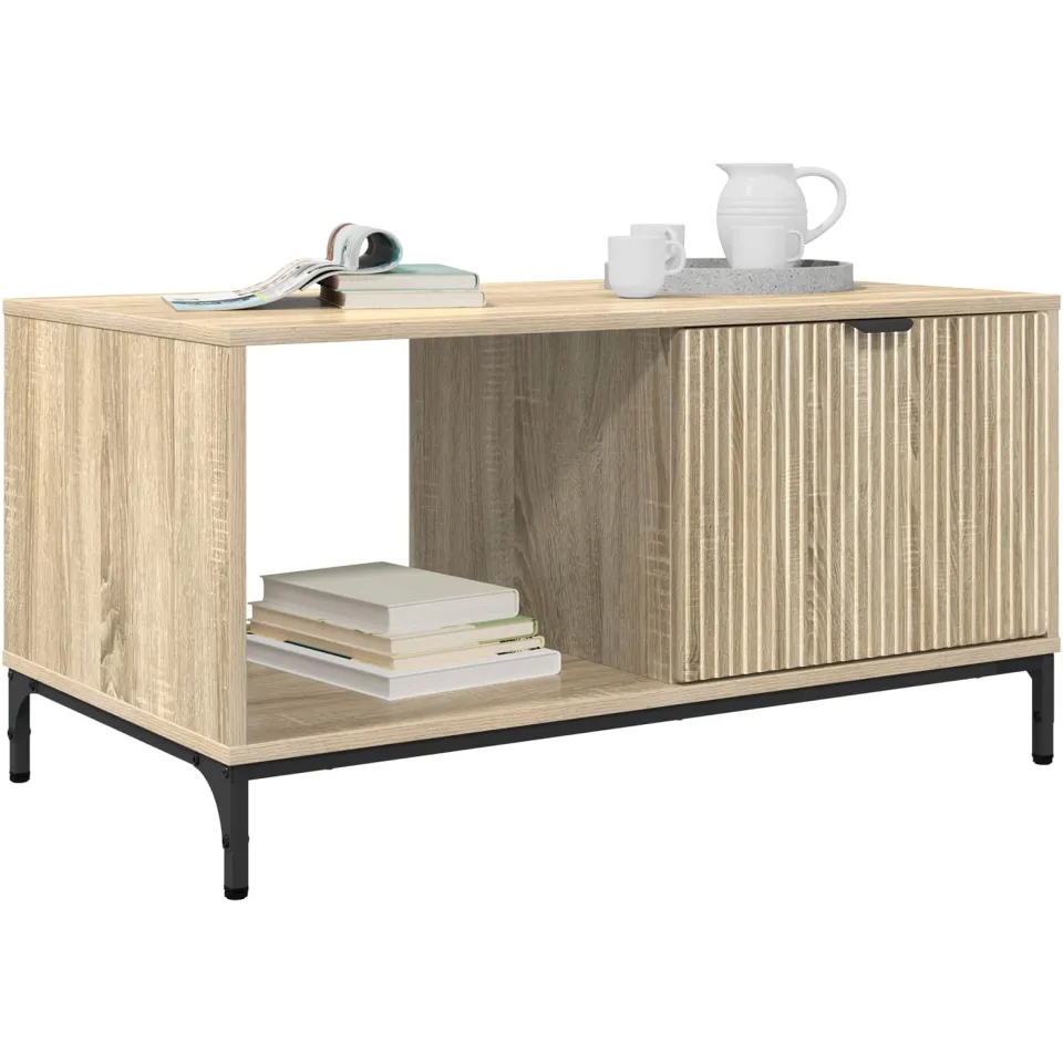 vidaXL Salontafel Sonoma Eiken 90 x 49 x 46 cm Bewerkt hout, foto 2