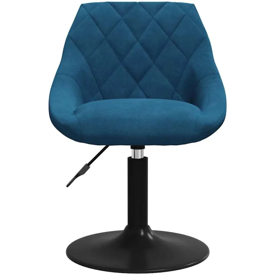 vidaXL Eetkamerstoel fluweel blauw