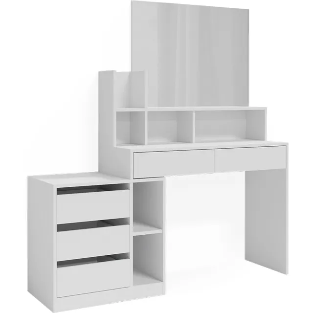 Vicco Kaptafel Anja, Wit, 139.8 cm met spiegel